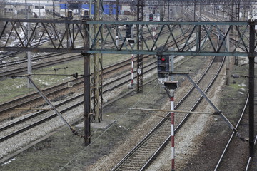 Railway tracks, lines. Train tracks. Railroad. Railway infrastructure