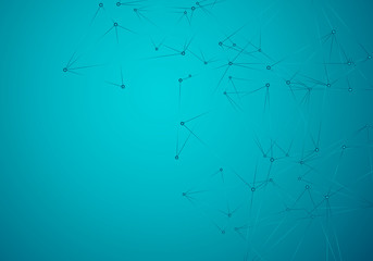 Cover template for science and technology presentation or web with vector connect lines and dots