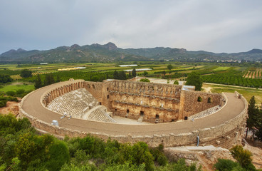 Ancient amphitheater Aspendos in Antalya, Turkey