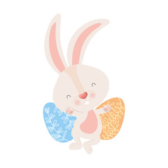 easter rabbit with egg isolated icon