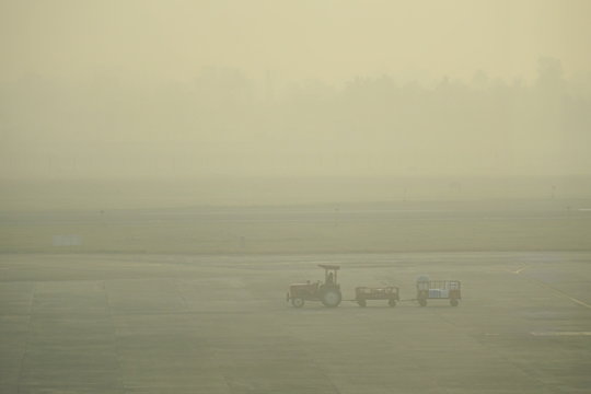 Foggy Airport in India