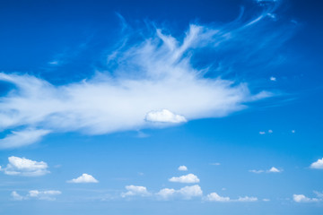 Cirrus and Cumulus clouds at sunny day. cloudscape