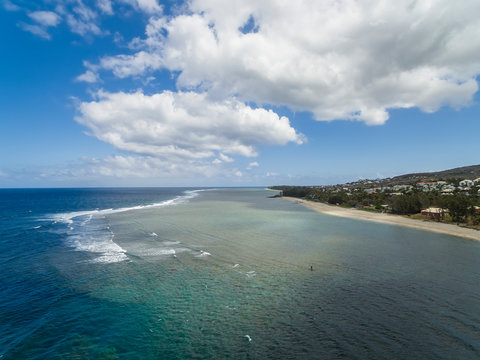Reunion, West Coast, Trois Bassins, beach