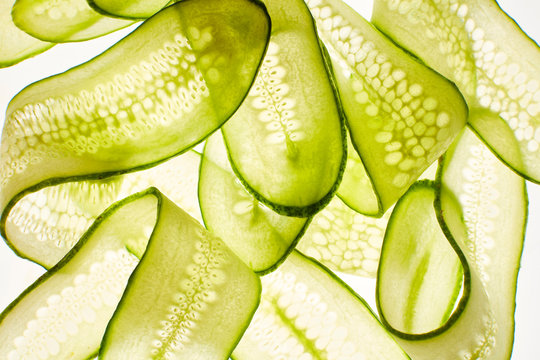 Thin cucumber slices