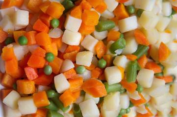 close-up of a vegetable mix for salad