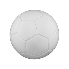 Football ball realistic 3d raster illustration. White soccer ball clipart. Sports competition logo, poster, banner.