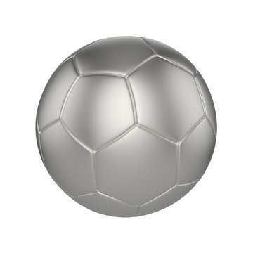 Soccer ball realistic 3d raster illustration. Isolated football ball on white background. International sports competition.