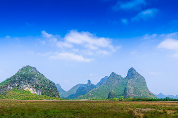 Mountain and fields scenery