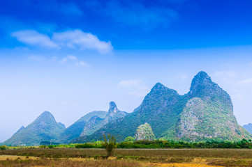 Mountain and fields scenery