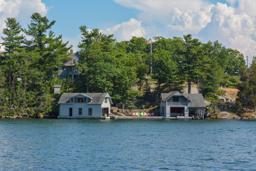 Fototapeta na wymiar Two Boathouses