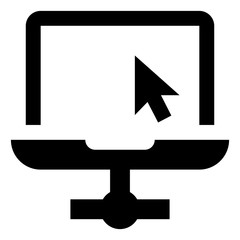 Laptop Computer LAN Connection Vector Icon