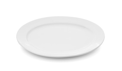 white plate on white background