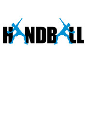 schriftzug logo text silhouette umriss handball ball werfen punkten springen einwurf verein fan team mannschaft clipart design mann junge spaß sport cool