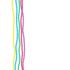 Mardi gras beads isolated on white background. Vector