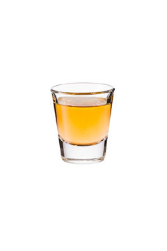 Refreshing Whiskey Shot Glass on White