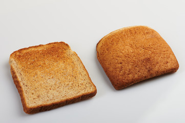 Two pieces of toasted bread