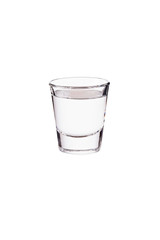 Refreshing Vodka Shot Glass on White