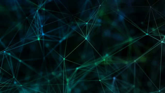 The camera flies through the smoothly changing grid.Programming code abstract technology background footage,concept of software developer and Computer script.