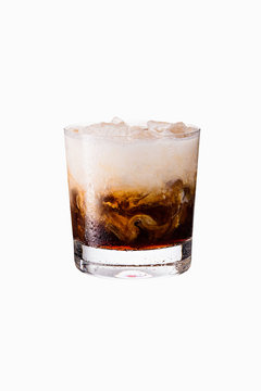 Refreshing White Russian Cocktail on White