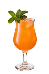 Refreshing Mint Zombie Cocktail on White