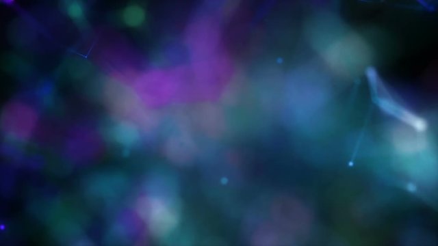 The camera flies through the multicolored chains.Programming code abstract technology background footage,concept of software developer and Computer script.