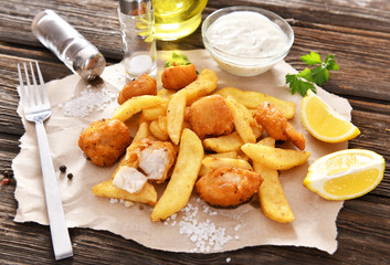 Fish and chips - traditional english fast food