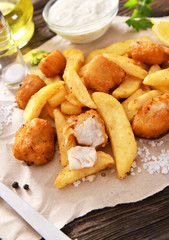 Fish and chips - traditional english fast food