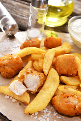 Fish and chips - traditional english fast food