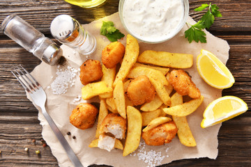 Fish and chips - traditional english fast food