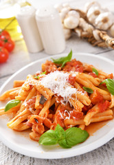 Italian style pasta with tomato sauce