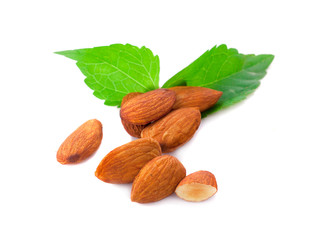 almonds isolated on the white background