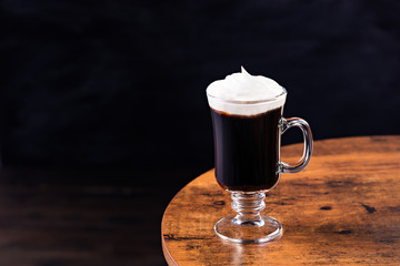Warm Whiskey Irish Coffee Cocktail