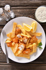 Fish and chips - traditional english fast food