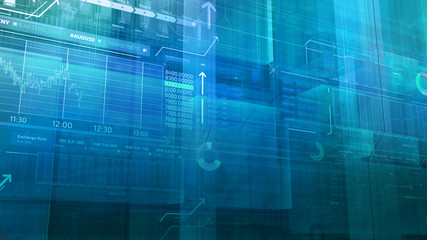 Infographics of exchange rates and quotes