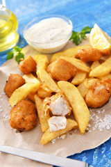 Fish and chips - traditional english fast food