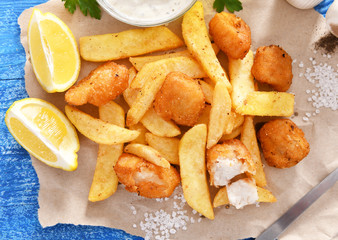 Fish and chips - traditional english fast food