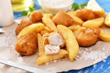 Fish and chips - traditional english fast food