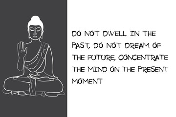 Buddha black and white drawing sketch. Quotes buddhism