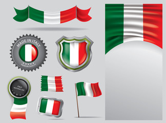  Made in Italy seal, Italian flag and color  --Vector Art-- - 249219108