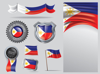  Made in Philippines seal, Filipino flag and color  --Vector Art--