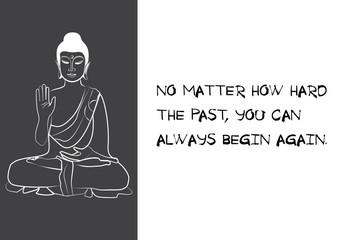 Buddha black and white drawing sketch. Quotes buddhism