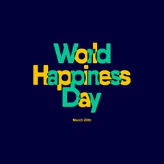 World Happiness Day Vector Template Design Illustration