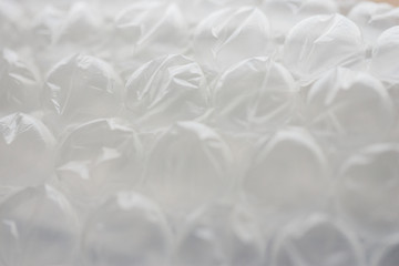 Close up of opaque plastic bubble wrap