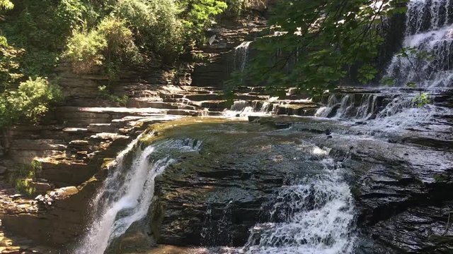 Cascadilla Falls in the Finger Lakes Region in Ithaca, New York.