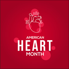 American Heart Month Vector Design