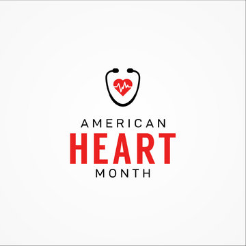 American Heart Month Vector Design