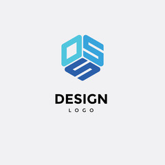 Vector logo design, cube icon, and initials o s s