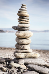 Fototapeta na wymiar balancing stone on top of each other