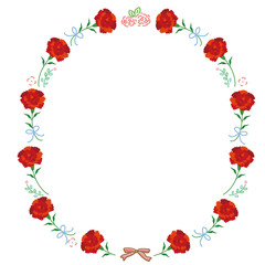  母の日　カーネーション　フレーム　イラスト　