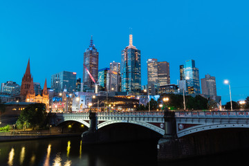 Obraz premium Melbourne night skyline